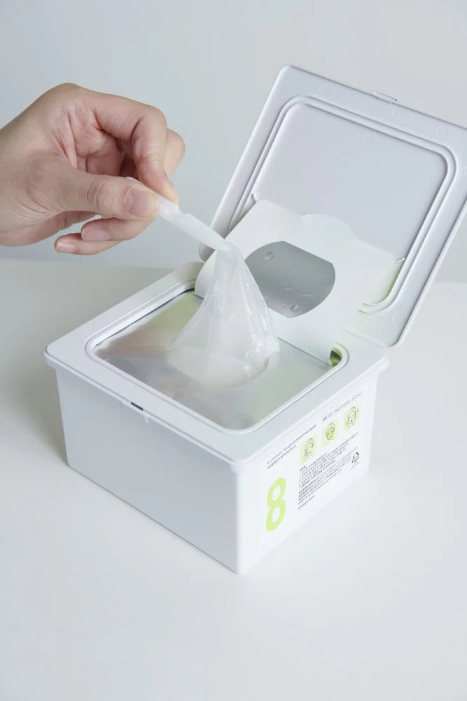 BOM EIGHT TEA QUICK BOOSTING MASK lakštinės veido kaukės dėžėje, 30vnt