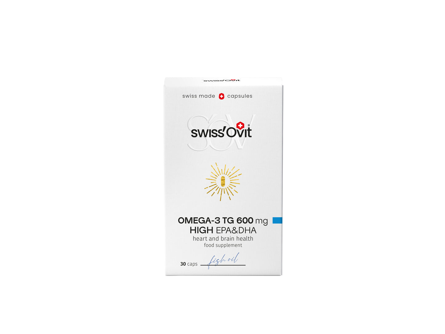 SWISSOVIT žuvų taukai OMEGA-3 TG 600 MG, 30 kapsulių