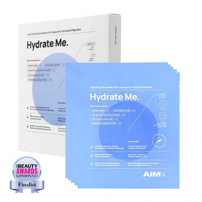 Greito poveikio giliai drėkinanti veido kaukė su peptidais AIMX „Hydrate Me“, 5 vnt