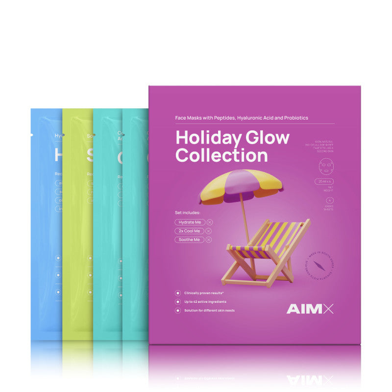 AIMX lakštinių kaukių rinkinys "Holiday Glow Collection", AIMX, 4vnt.