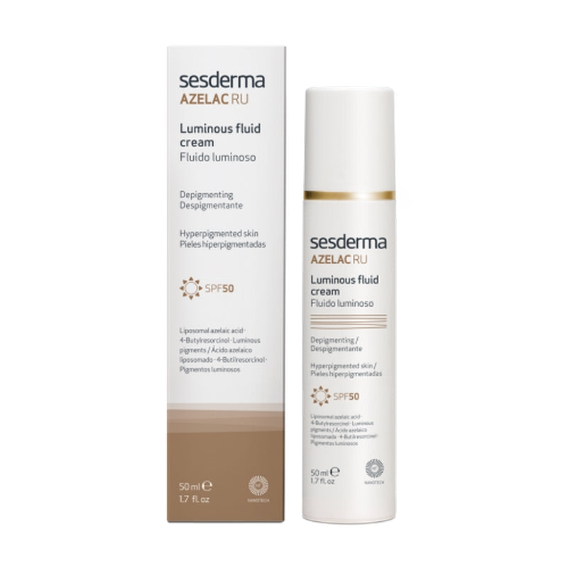 AZELAC RU spindesį suteikiantis kreminis fluidas SPF50