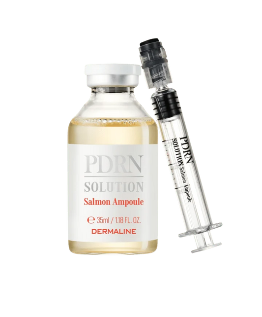 DERMALINE PDRN SOLUTION SALMON AMPOULE dvigubo poveikio regeneruojanti ir stangrinanti ampulė su PDRN, 30 g