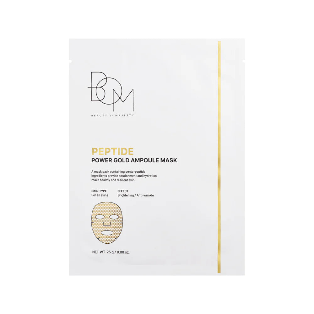 BOM Peptide Power Gold Ampoule Mask - lakštinė veido kaukė, 1 vnt