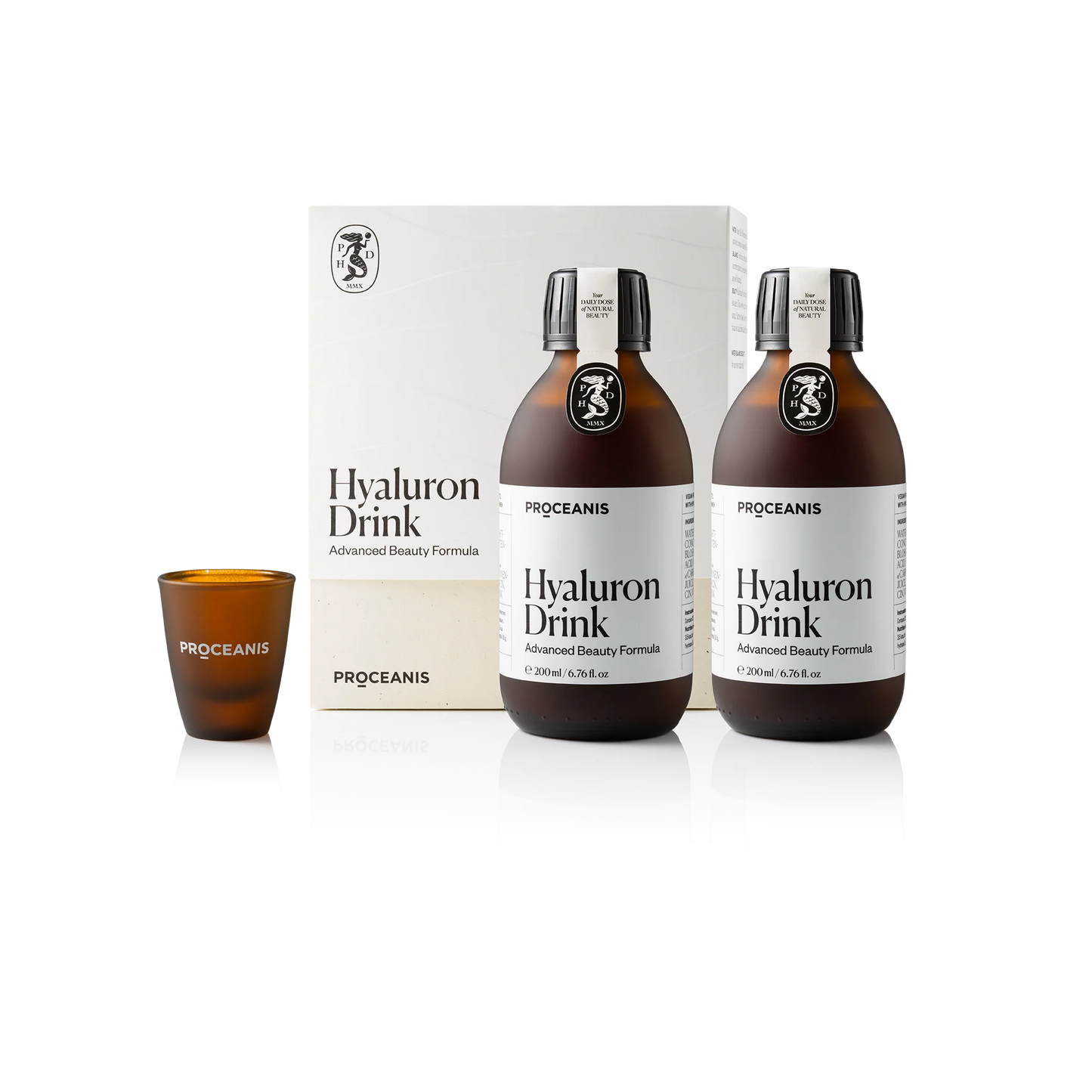 PROCEANIS Hyaluron Drink Duo Bottle geriamas hialuronas, 2 x 200 ml