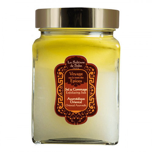 La Sultane de Saba Oriental Ayurvedic Scented Exfoliating Salts – gintaras, vanilė, pačiulis- druskos kūno šveitiklis 300g